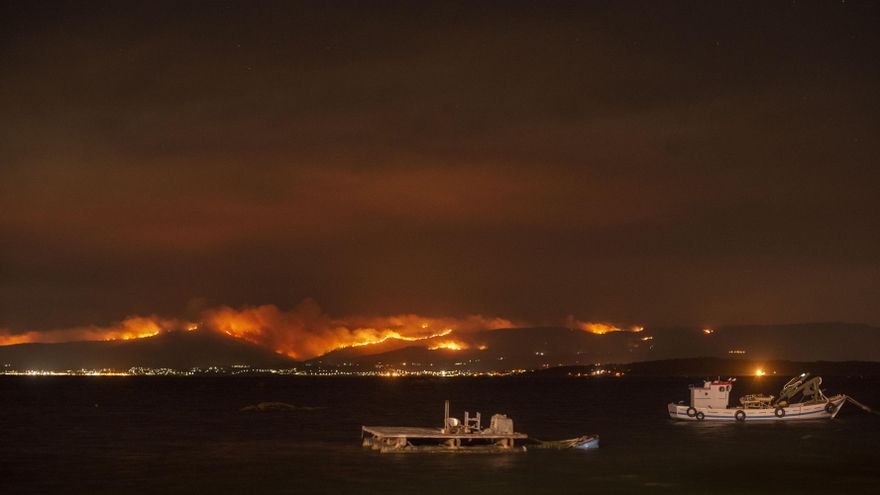 El gran incendio de Boiro se da por extinguido una semana después de su inicio