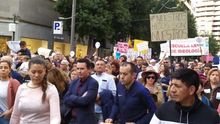 Manifestantes este sábado en Murcia a favor del veto parental