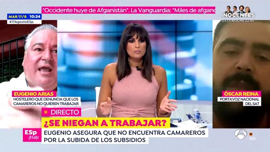 'Espejo Público' vuelve a entrevistar al hostelero que "no encuentra camareros", esta vez sí recogiendo las acusaciones de explotación laboral