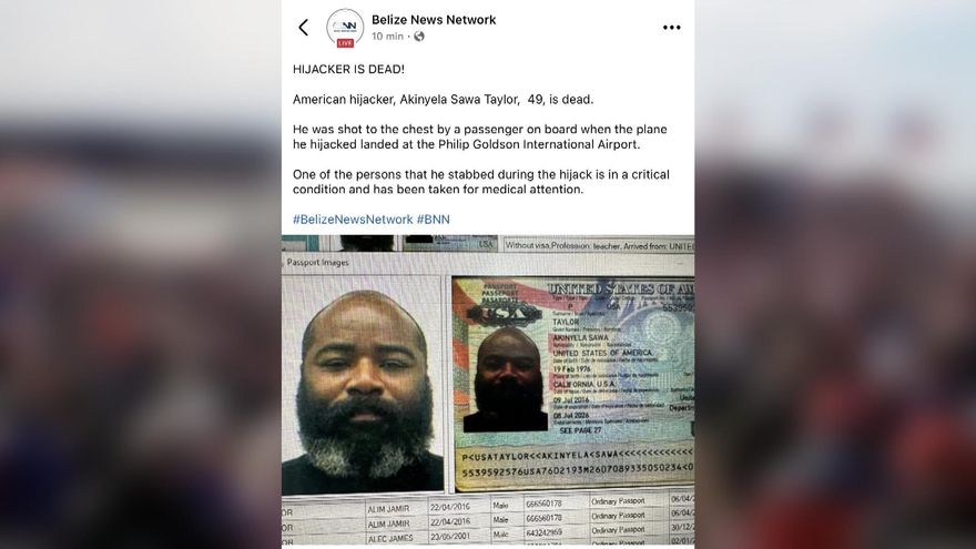 Muere el secuestrador de una avioneta con 14 pasajeros en Belice, hay tres heridos