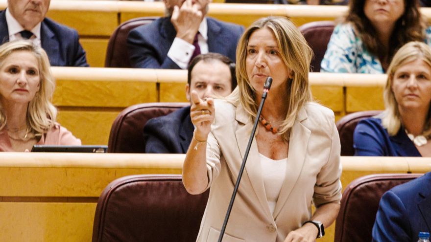 Archivo - La portavoz del PP en el Senado, Alicia García, durante una sesión de control al Gobierno en el Senado, a 16 de septiembre de 2025, en Madrid (España).
