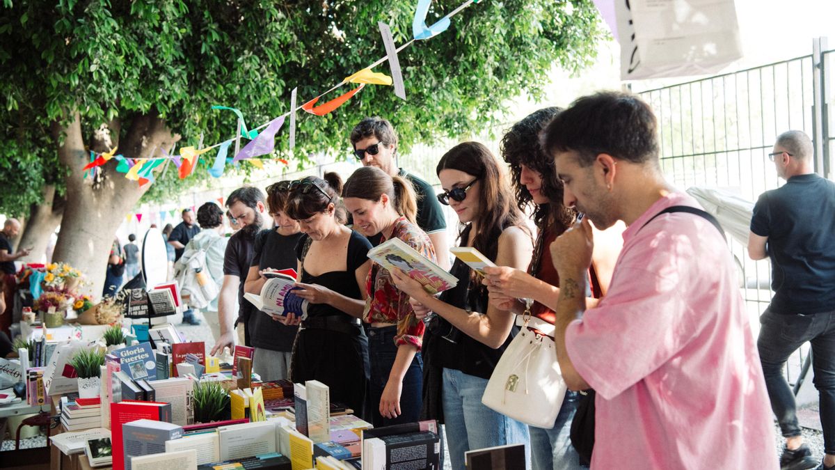 El mercadillo del festival, situado en el parque de la Biblioteca Regional, durante el Demoleer de 2025