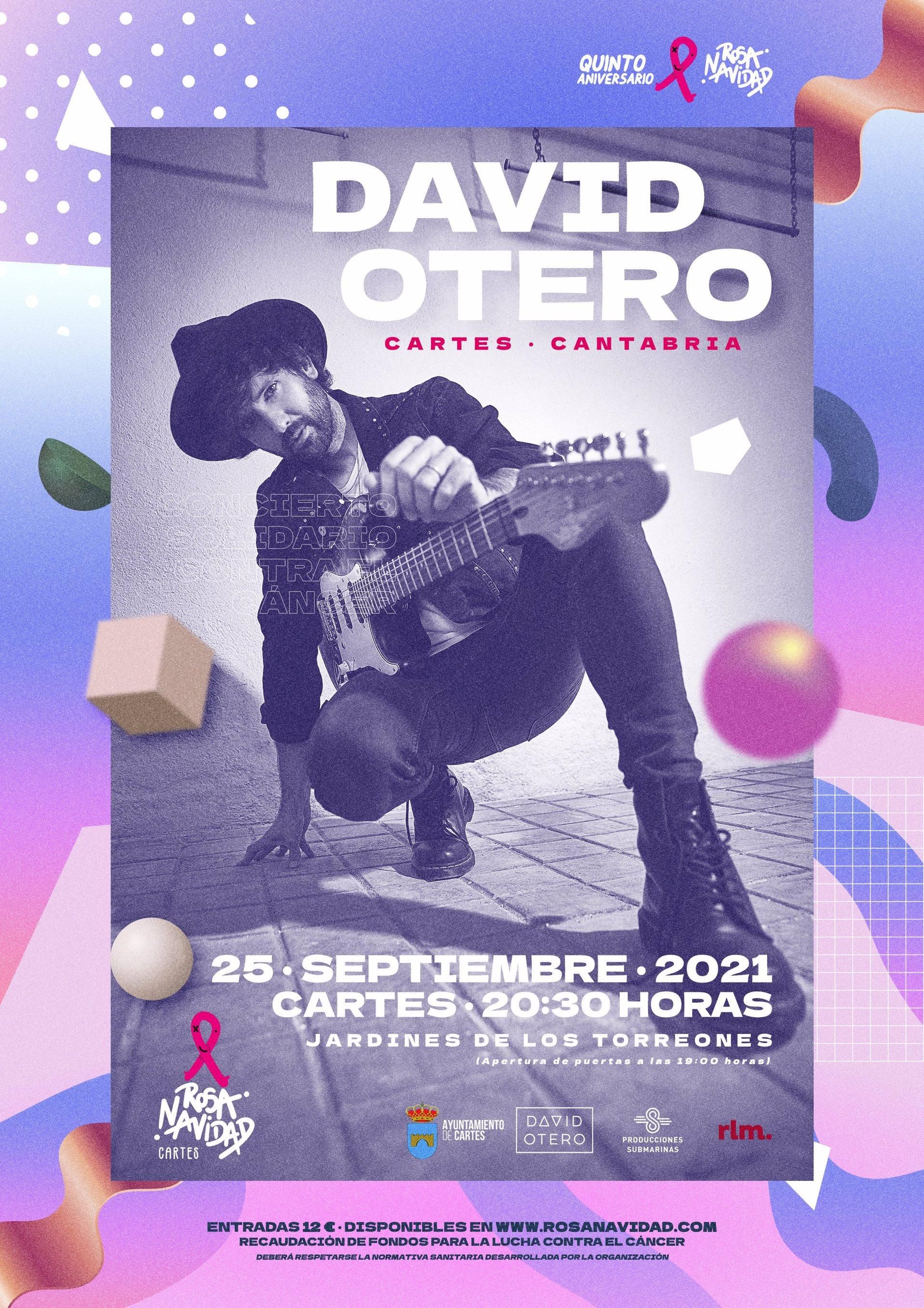 Cartel del concierto solidario de David Otero en Cartes.