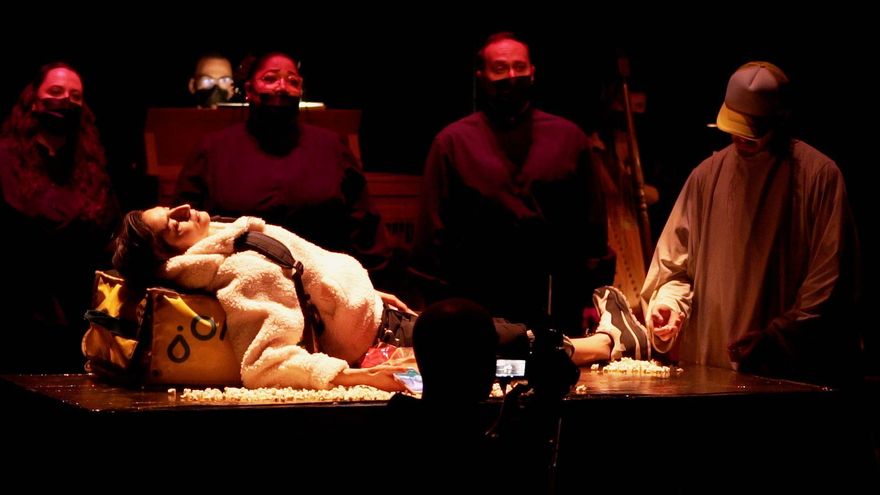 Una escena del montaje de 'Extinción'