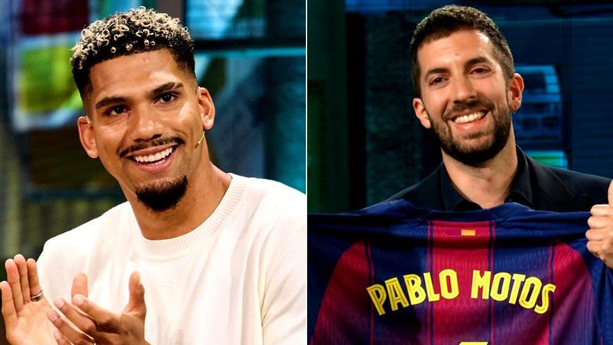 Ronald Araújo regala a Broncano la camiseta del Barça con el nombre de Pablo Motos: "Pensé que venía al programa número 1"