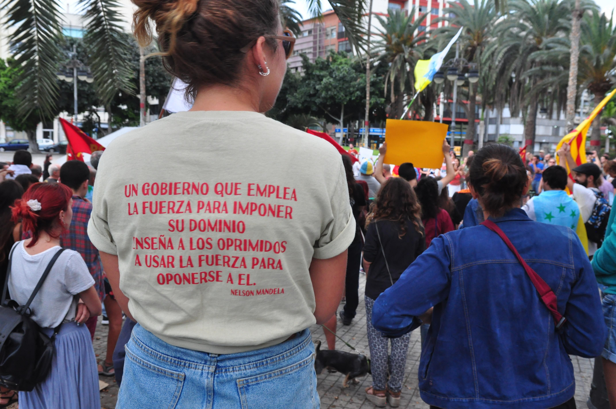 Manifestantes en Las Palmas de Gran Canaria