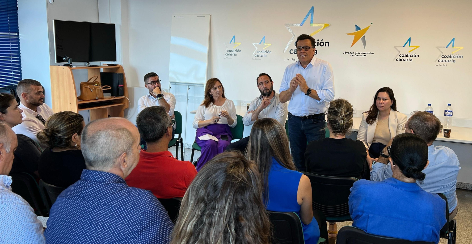 Manuel Miranda durante su intervención en el Consejo Político Insular de Coalición Canaria La Palma.