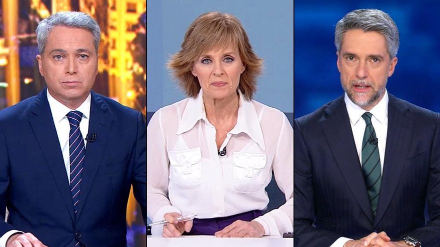 Así van en audiencias los informativos de Vallés, Carazo y Franganillo tras dos semanas de batalla