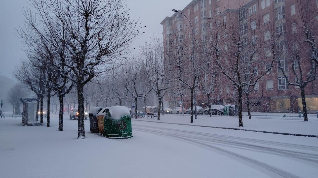 Nieve en León capital.