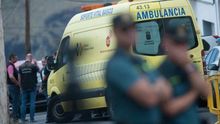 Agentes de la Guardia Civil y una ambulancia del SUC en La Orotava.