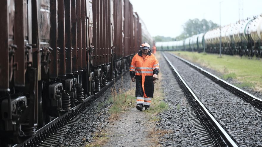 Un tren en la frontera entre Kaliningrado y Lituania