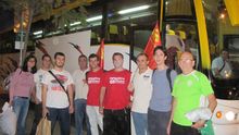 Integrantes de las Marchas de la Dignidad antes de emprender viaje desde Córdoba a Oviedo.