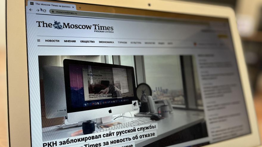 Imagen de la web en ruso de The Moscow Times.