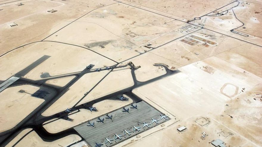 Imagen aérea de archivo de la base estadounidense Al Udeid, en Doha.