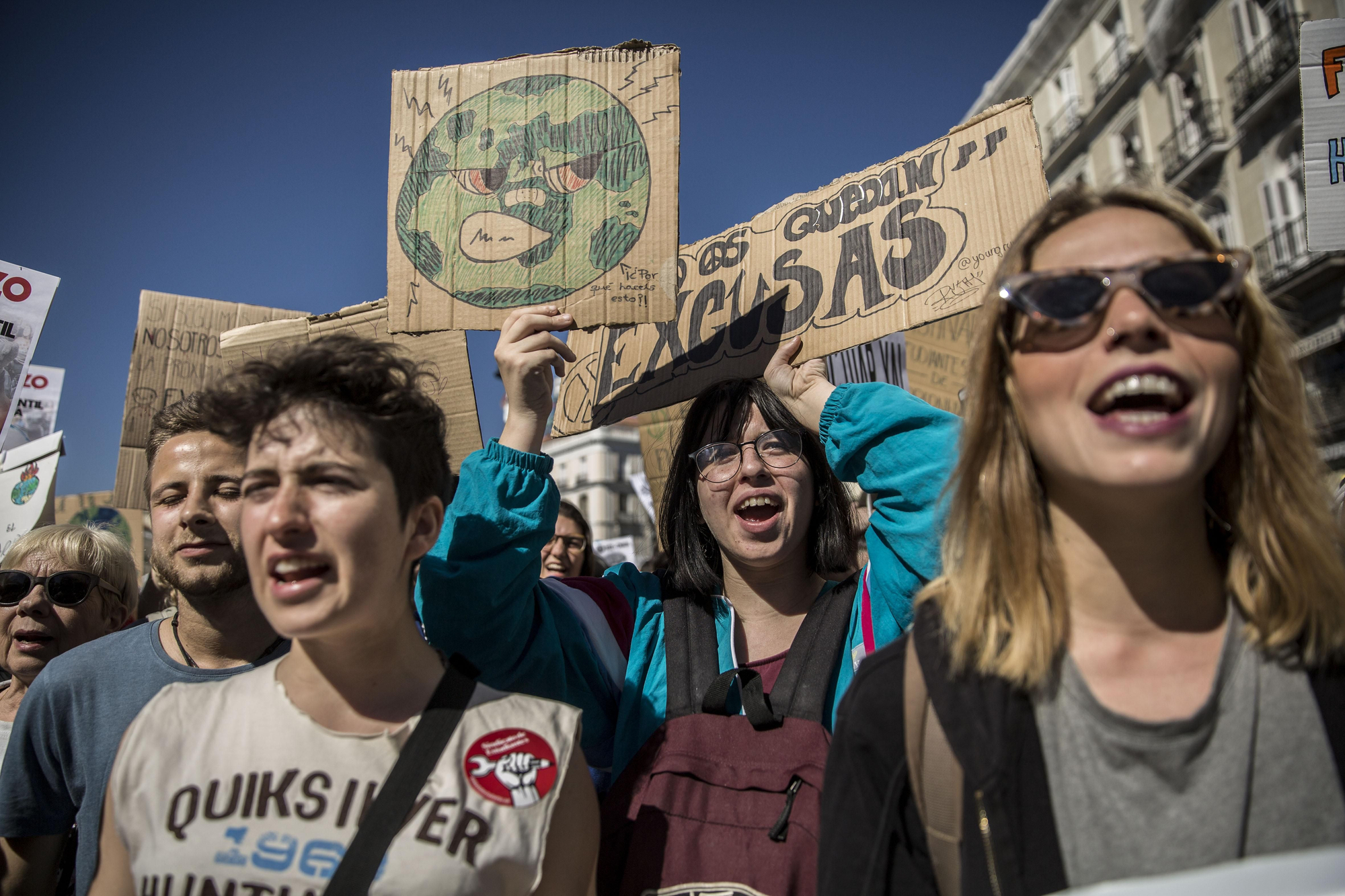 Marcha del 15M verde en la Puerta del Sol en Madrid.