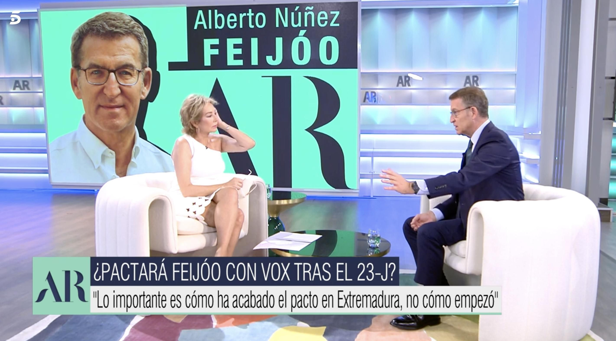 Feijóo en la entrevista en el programa de Ana Rosa Quintana.