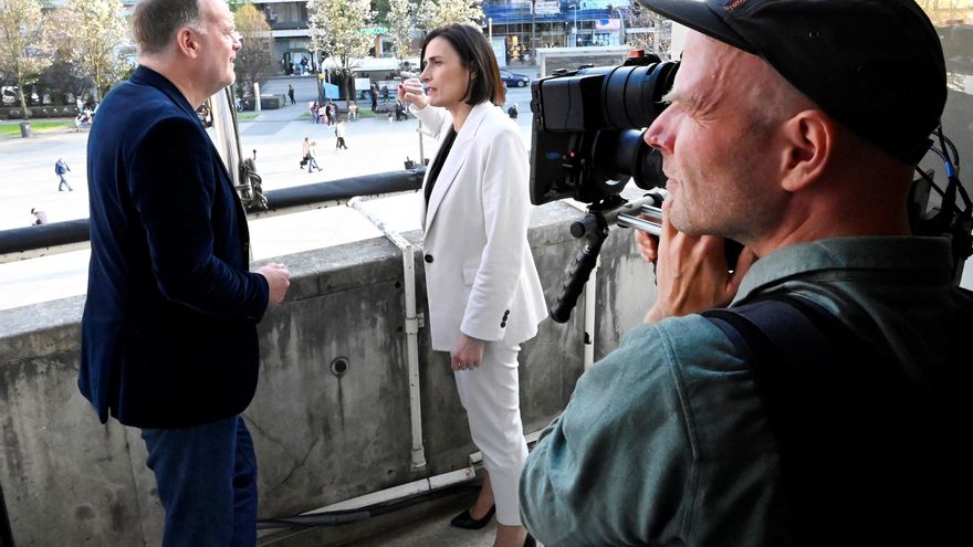 La alcaldesa de Santander, Gema Igual, en una entrevista para la televisión pública alemana