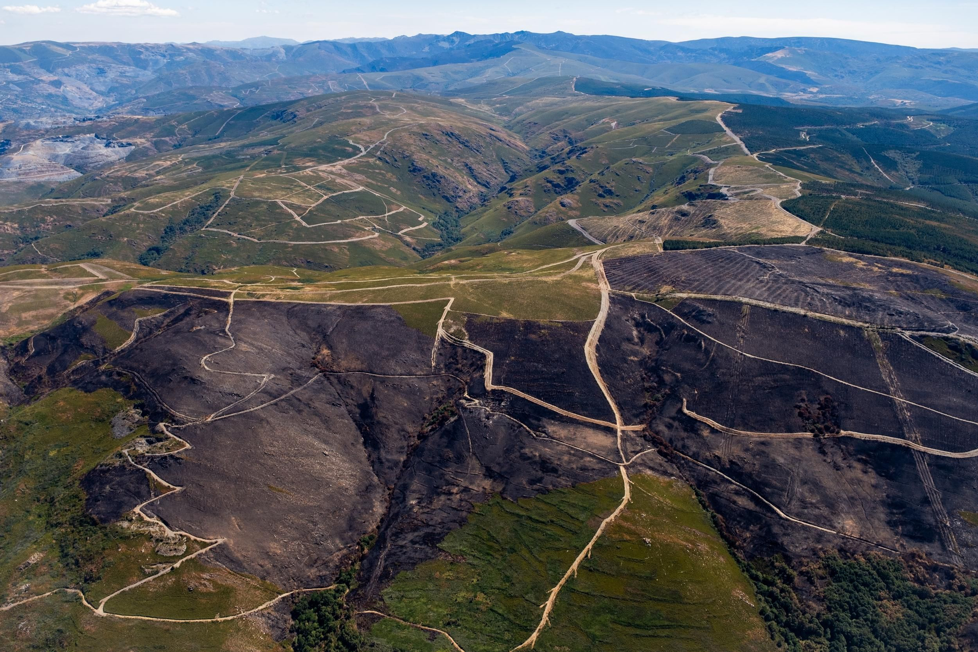 La desolación de Las Médulas tras los incendios, a vista de pájaro de Greenpeace