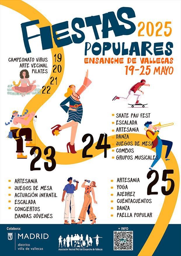 Cartel de las Fiestas Populares de Ensanche de Vallecas 2025
