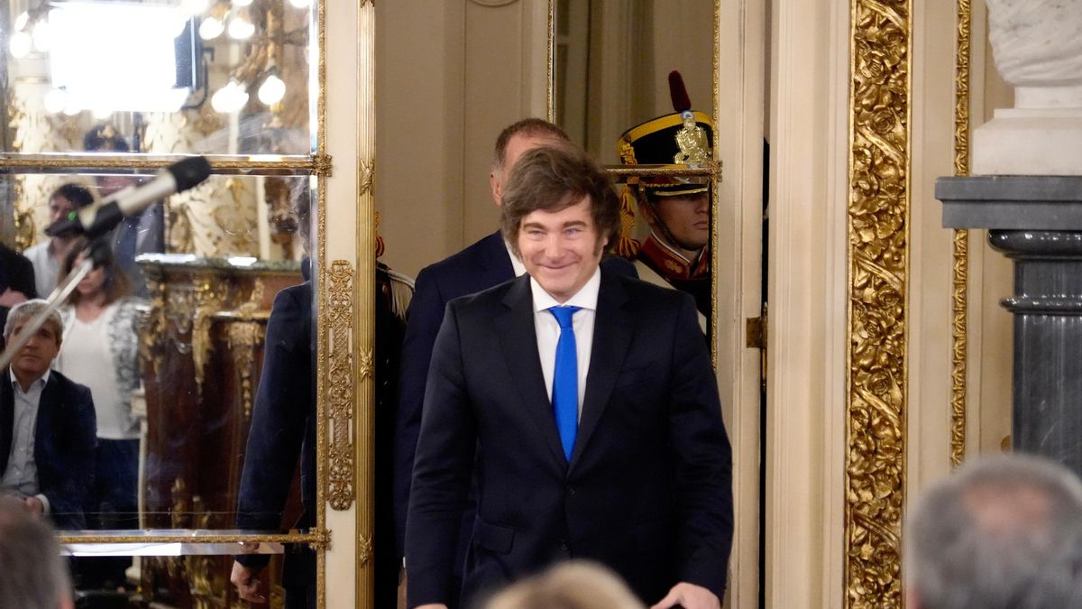 Javier Milei en la jura de Diego Santilli como ministro del Interior.