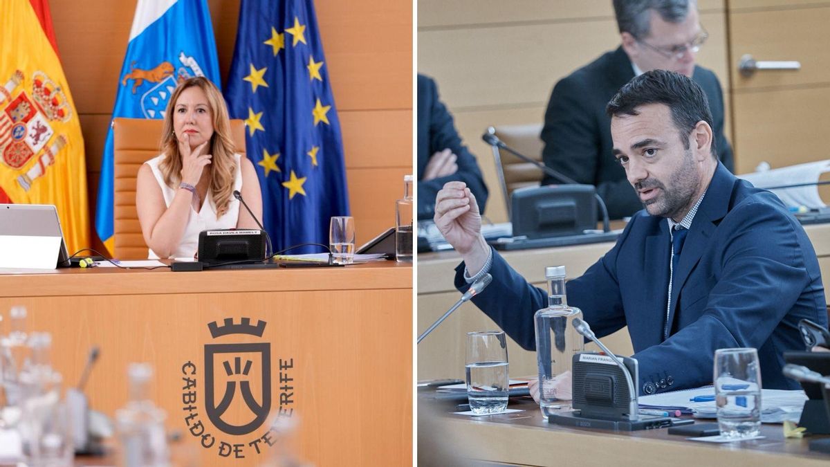 La presidenta del Cabildo de Tenerife (CC) asegura que la isla "vive un cambio" y el PSOE le acusa de estar en "una burbuja"