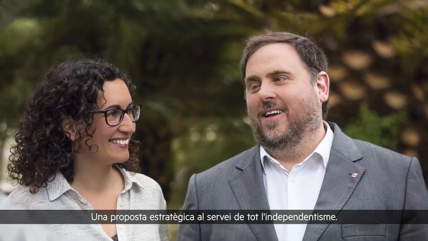 Archivo - Imagen de Marta Rovira y Oriol Junqueras durante el acto por videoconferencia de presentación de su libro 'Tornarem a vèncer (i com ho farem)'. ARCHIVO.