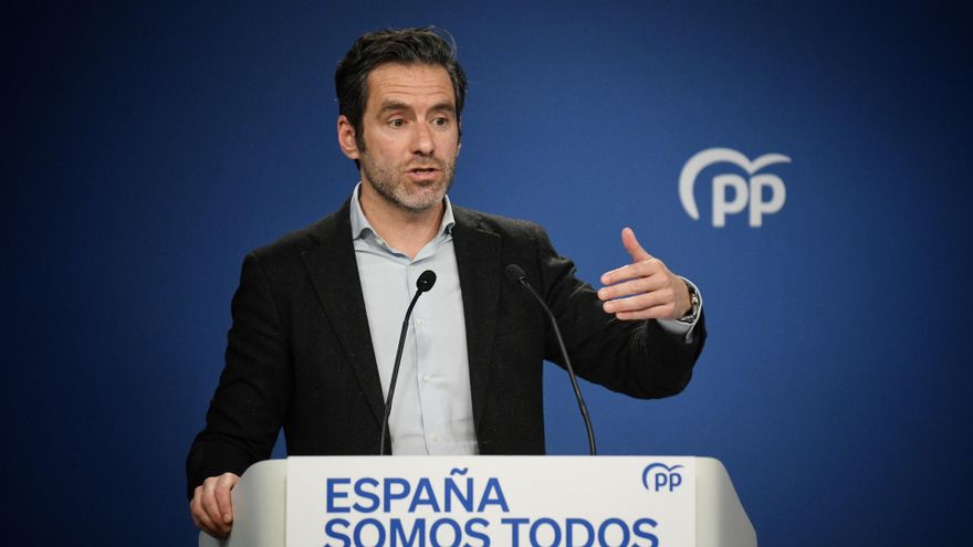 El vicesecretario de Cultura y portavoz del PP, Borja Sémper, durante una rueda de prensa posterior al Comité de Dirección del PP, en la sede de Génova, a 11 de noviembre de 2024, en Madrid (España). Durante la rueda de prensa, Sémper, ha hablado sobre la