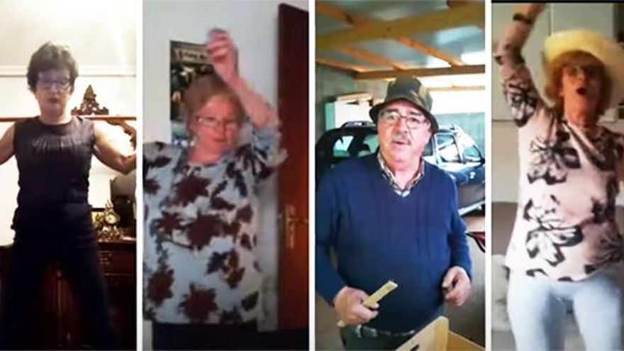 Los Vecinos de Valduvieco (Gradefes), con su divertida coreografía del 'Resistiré'.