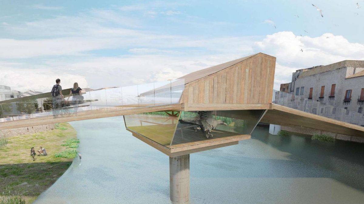Proyecto "Puente de la memoria" para transformar el monumento de Tortosa. Al otro lado, se propone la instalación de un espacio memorial y explicativo.