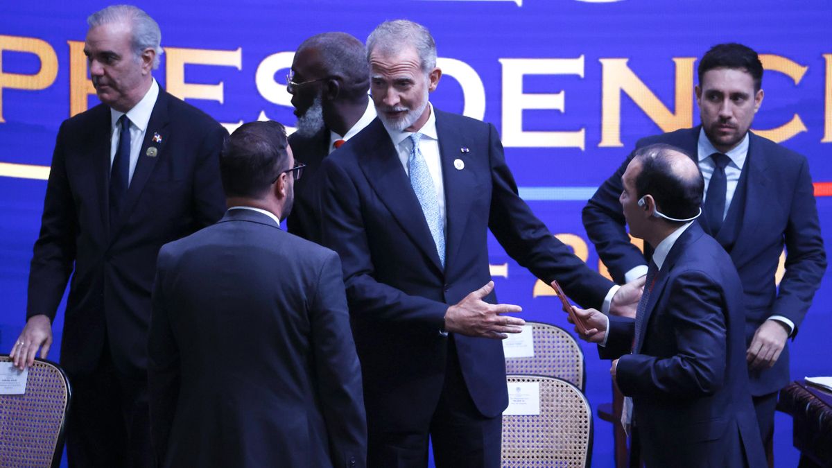 El rey Felipe VI durante la ceremonia de investidura de Abelardo de la Espriella como presidente de Colombia.