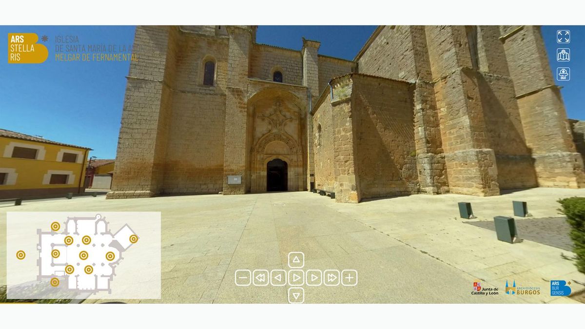 Aspecto de la visita virtual a la iglesia de Santa María de la Asunción, en Melgar de Fernamental (Burgos)