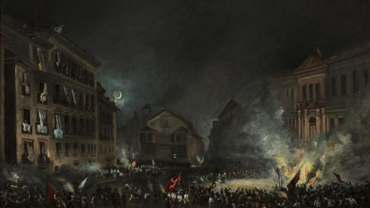 Episodio de la Revolución de 1854 en la Puerta del Sol