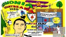 Pancarta de la peña Armonia Txantreana en apoyo al preso de ETA Patxi Ruiz