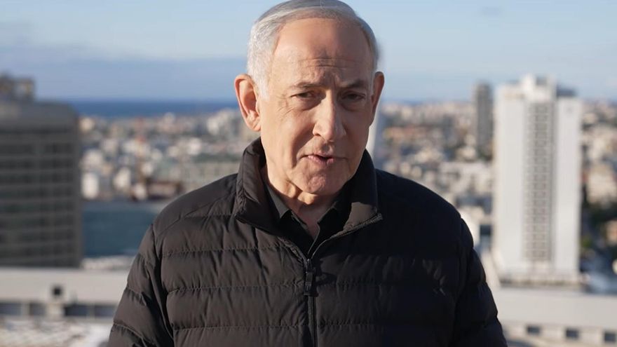 El primer ministro israelí, Benjamin Netanyahu, en una declaración ofrecida este domingo.