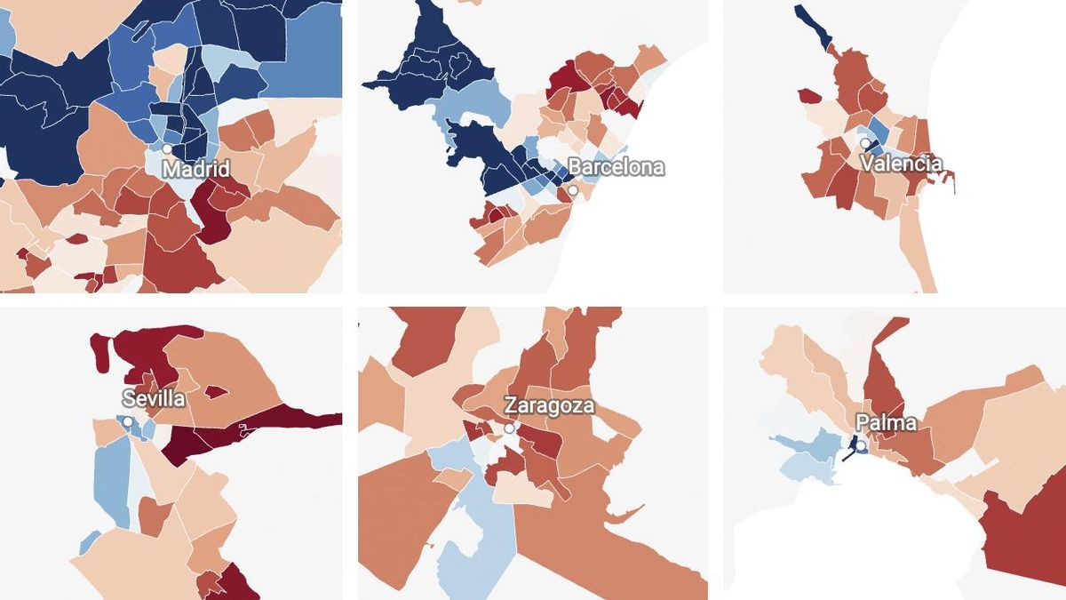 El mapa de la desigualdad por código postal: cómo el origen de los ingresos explica si tu barrio es rico o pobre