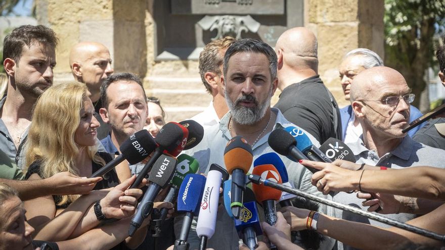 El presidente de VOX, Santiago Abascal, en su recienbte visita a Ceuta