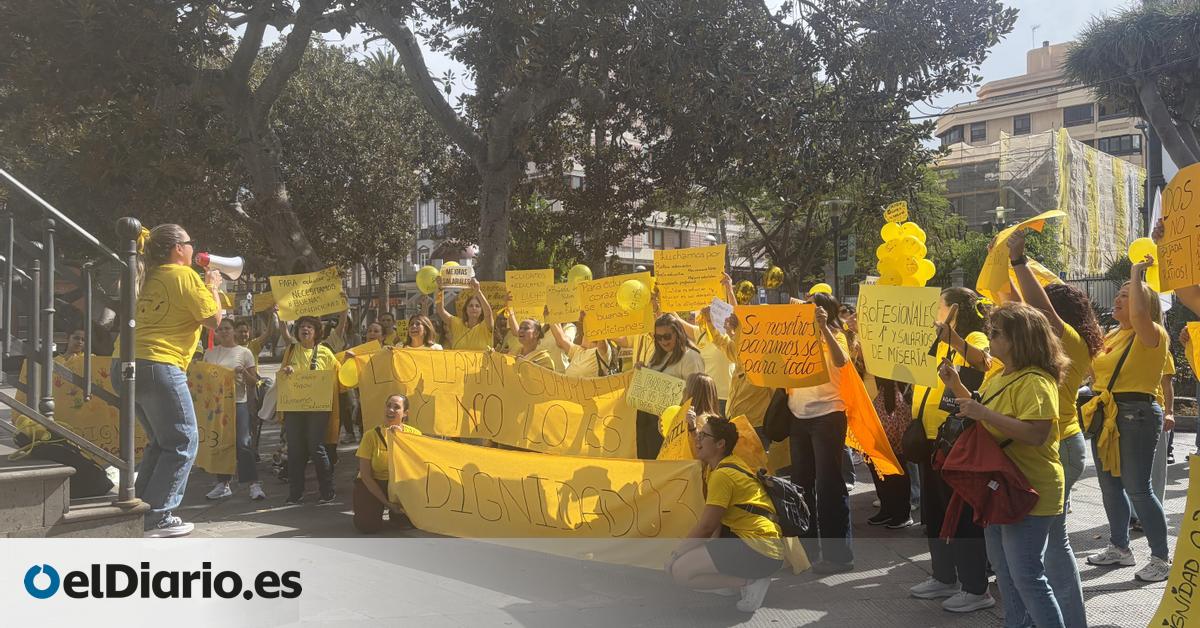 Una ola amarilla de educadoras infantiles se moviliza en Gran Canaria: “Necesitamos menos ratios y condiciones dignas”