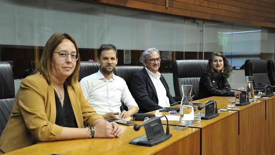 Los cuatro diputados de Unidas por Extremadura en el último pleno