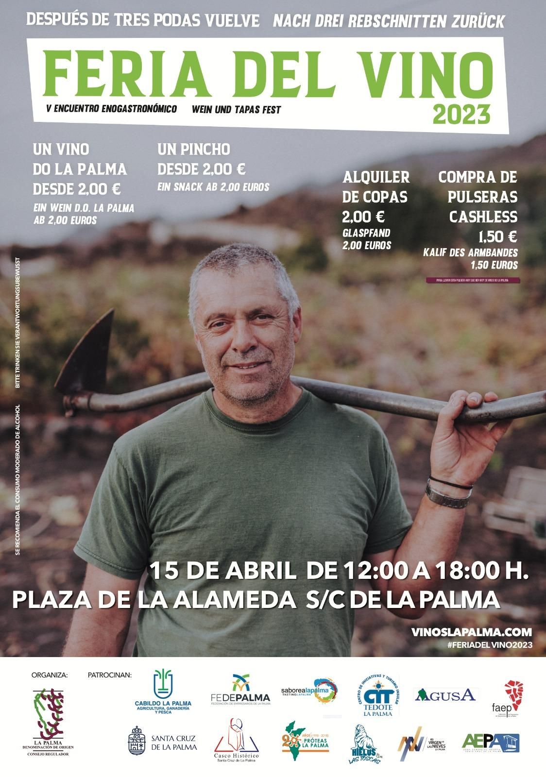 Cartel de la Feria del Vino de La Palma 2023.