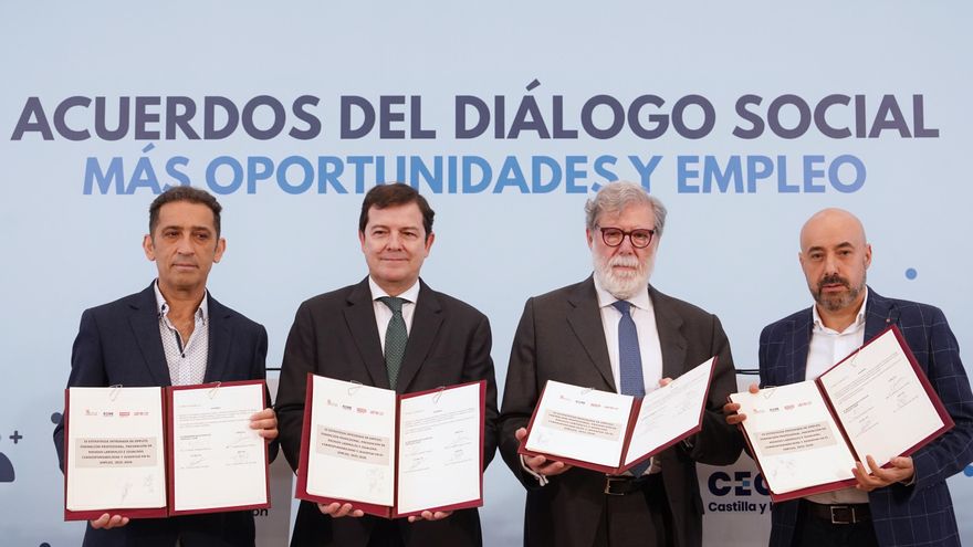 Junta de Castilla y León, patronal y sindicatos acuerdan 2.100 millones para políticas de empleo, educación e igualdad