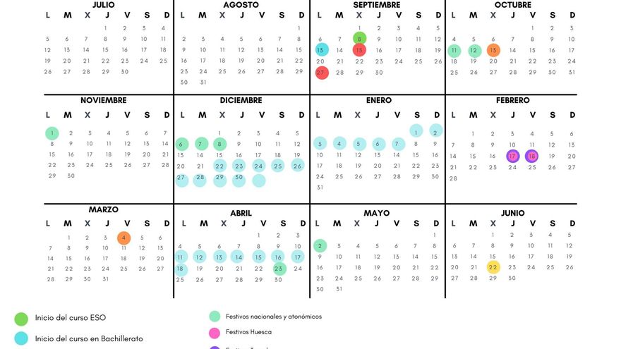 Calendario escolar 2021 - 2022 en Aragón: vacaciones y días festivos