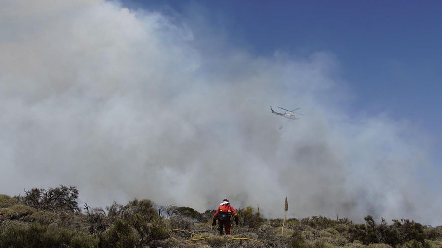 The fire in Tenerife lives its "first quiet night": its progress is contained and it already affects 14,624 hectares