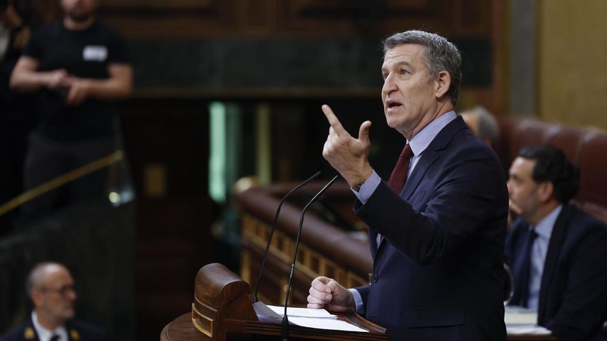 Feijóo apunta en el Congreso que no apoyará al Gobierno en el aumento del gasto de defensa: “Olvídese”