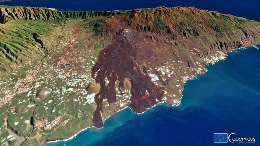 Un manto de piedra volcánica de más de mil hectáreas: la imagen satelital de La Palma tras el fin de la erupción