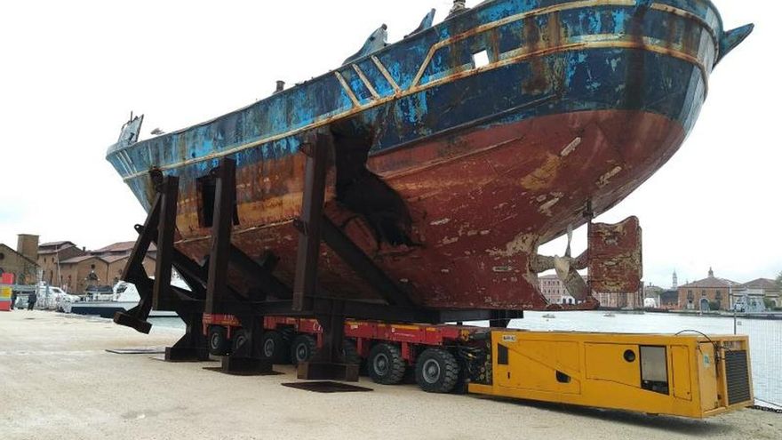 Los restos del mayor naufragio en el Mediterráneo se exponen en Venecia