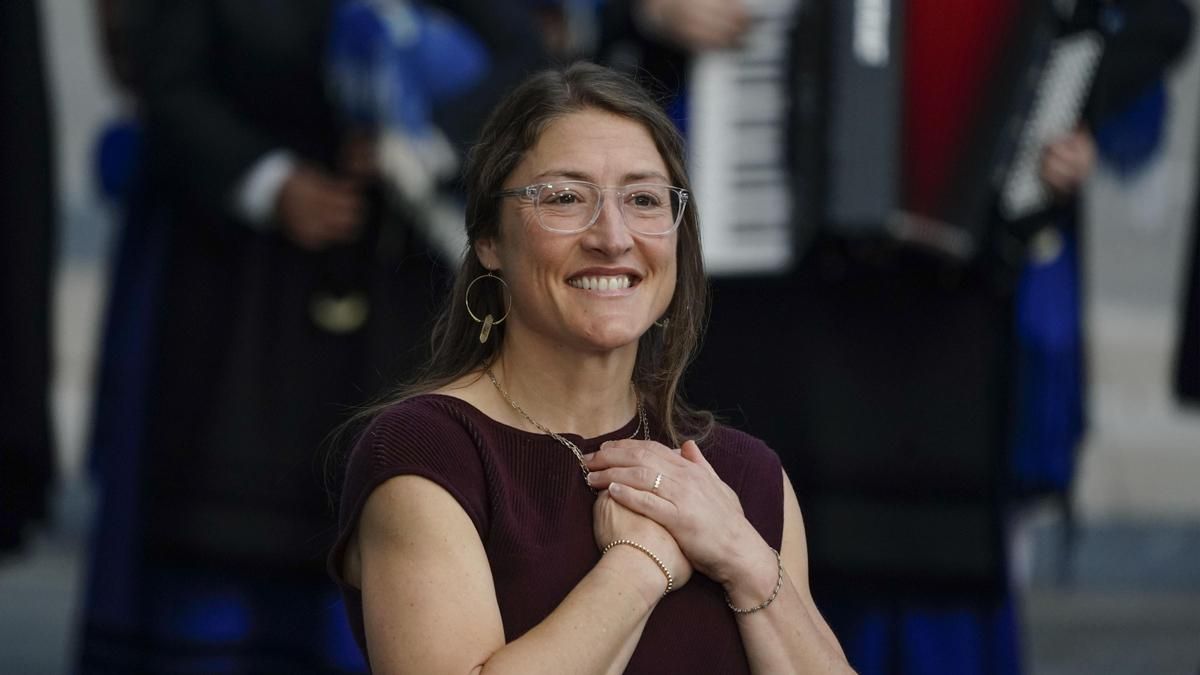 La astronauta estadounidense Christina Koch, Premio Princesa de Asturias de la Concordia, durante la ceremonia de entrega de los Premios