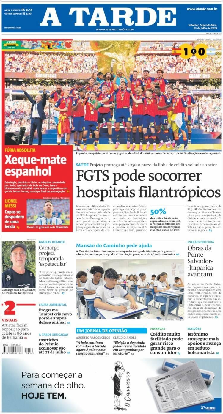 Las lágrimas de Messi y el título de España, en las tapas de los diarios del mundo