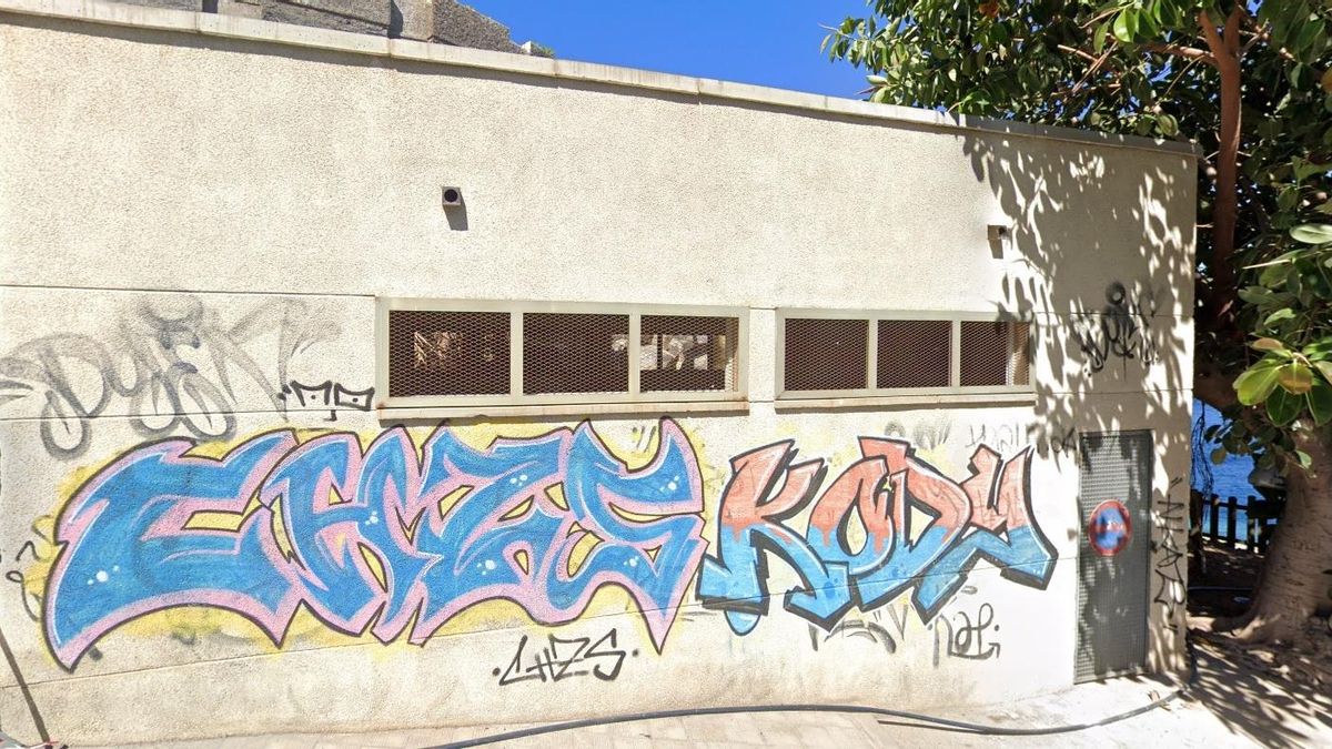 Grafiti en una vía pública de Tabaiba, en El Rosario