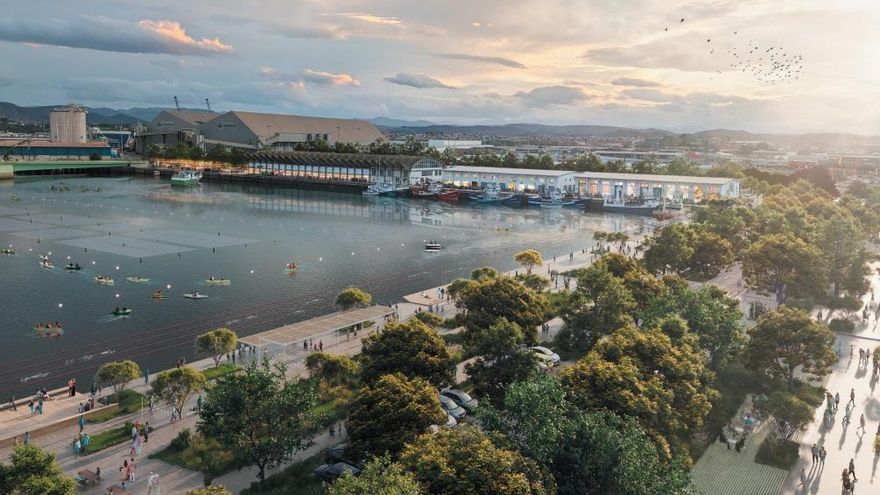 Conexión entre la calle Marqués de la Hermida y el muelle de la lonja y la dársena de Maliaño.
