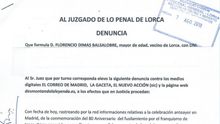El escrito de denuncia